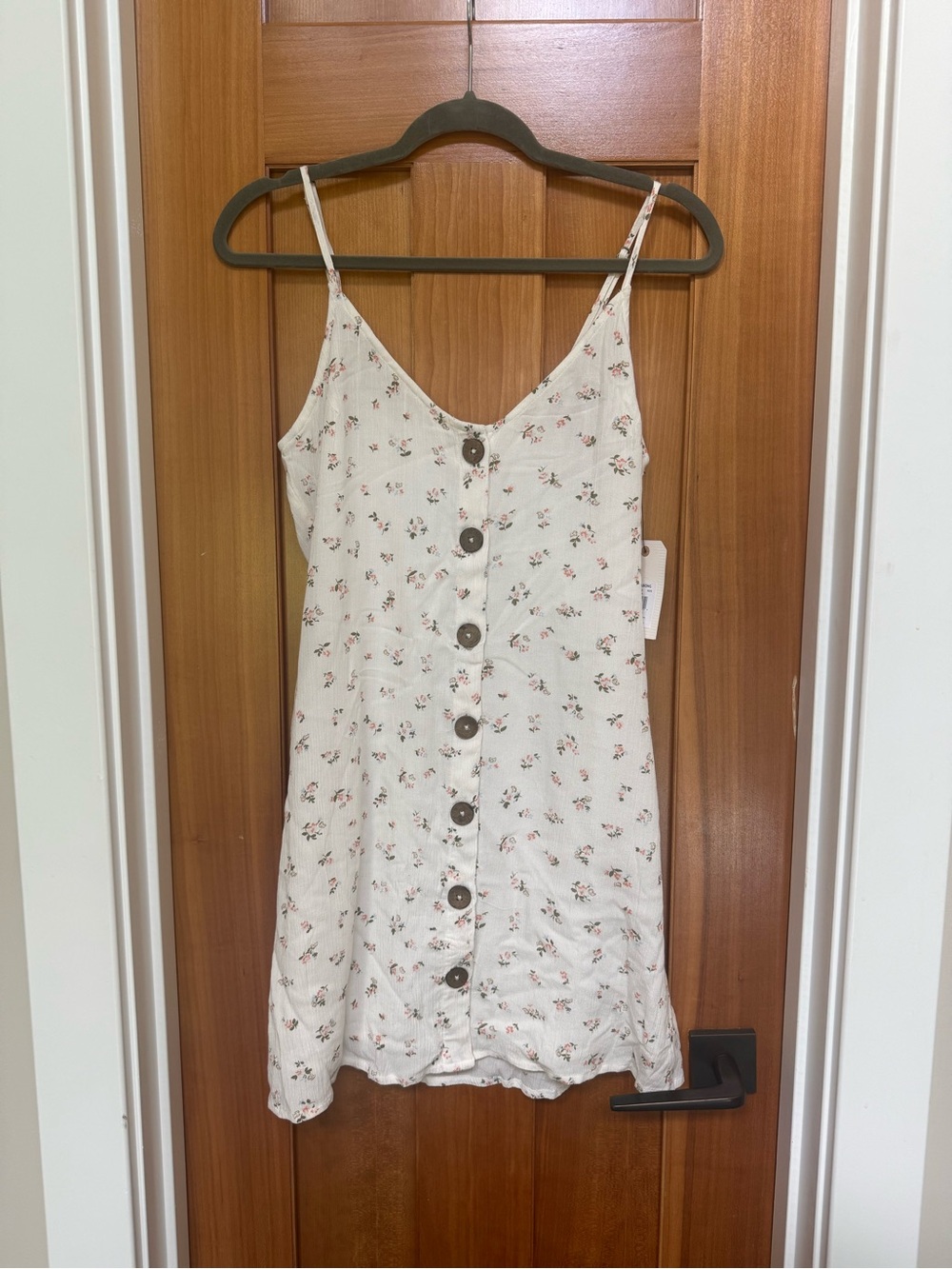 Billabong Cream Mini Dress with Tiny Pink Floral Print